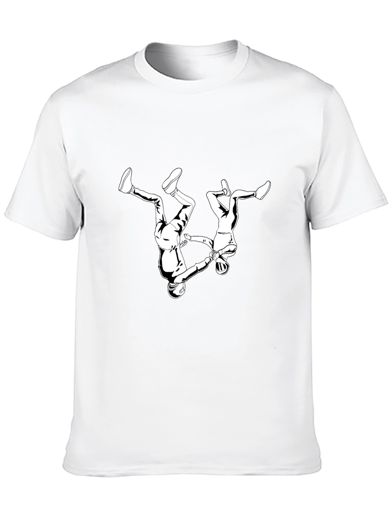 Skydiving Duo Graphic Tee - Black Cotton T-Shirt