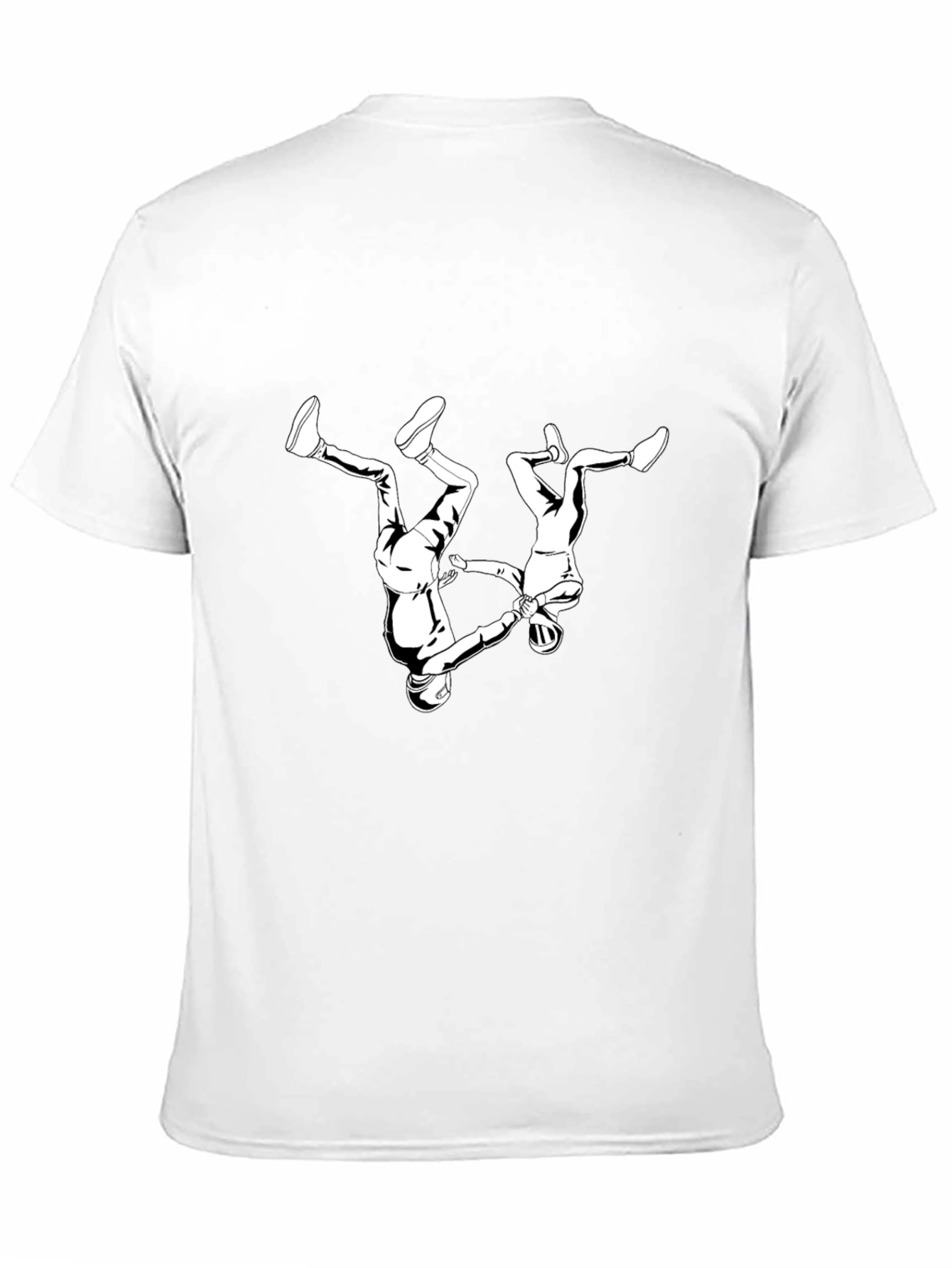 Skydiving Duo Graphic Tee - Black Cotton T-Shirt