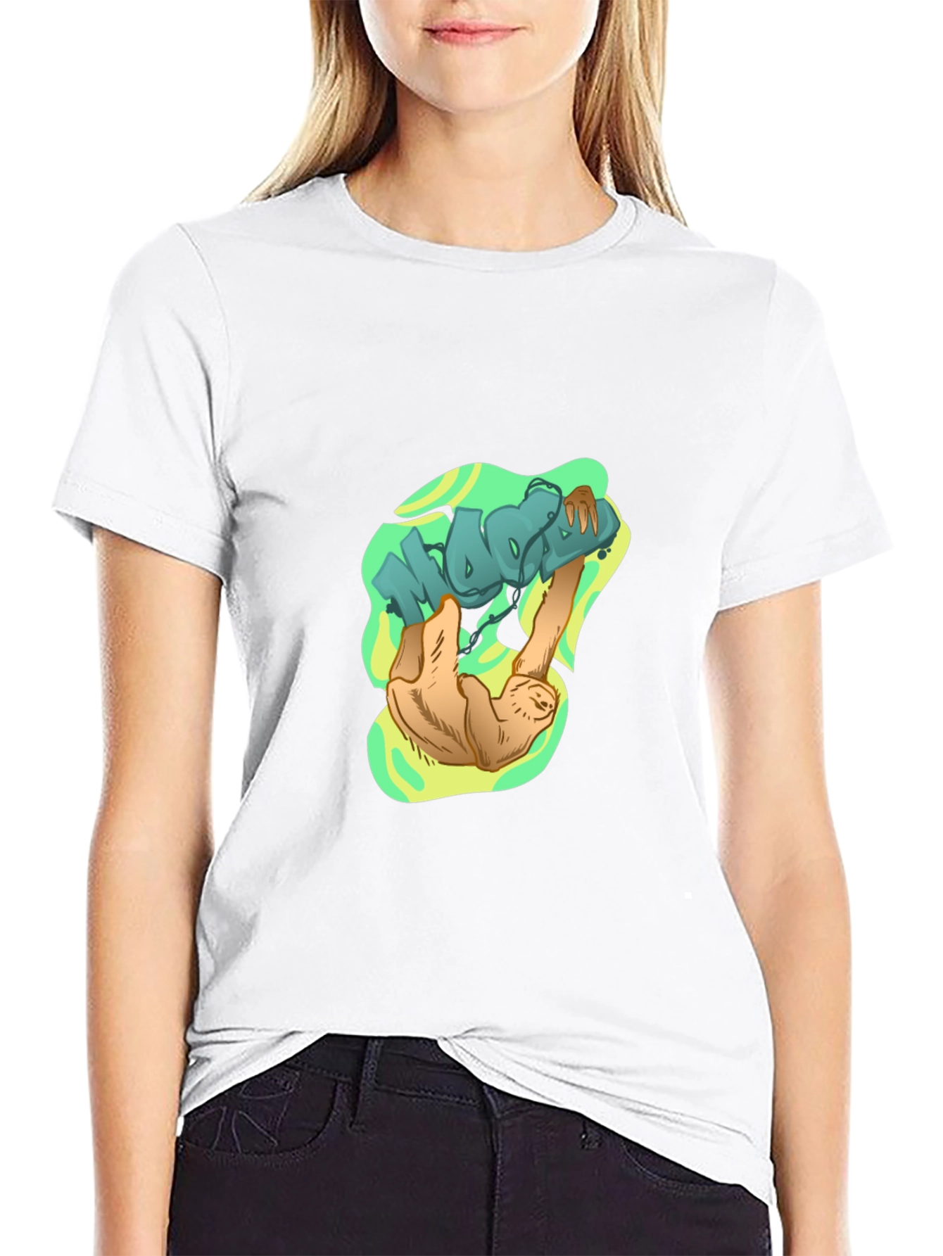 Sloth Hang Loose Graphic Tee - Trendy Casual Top