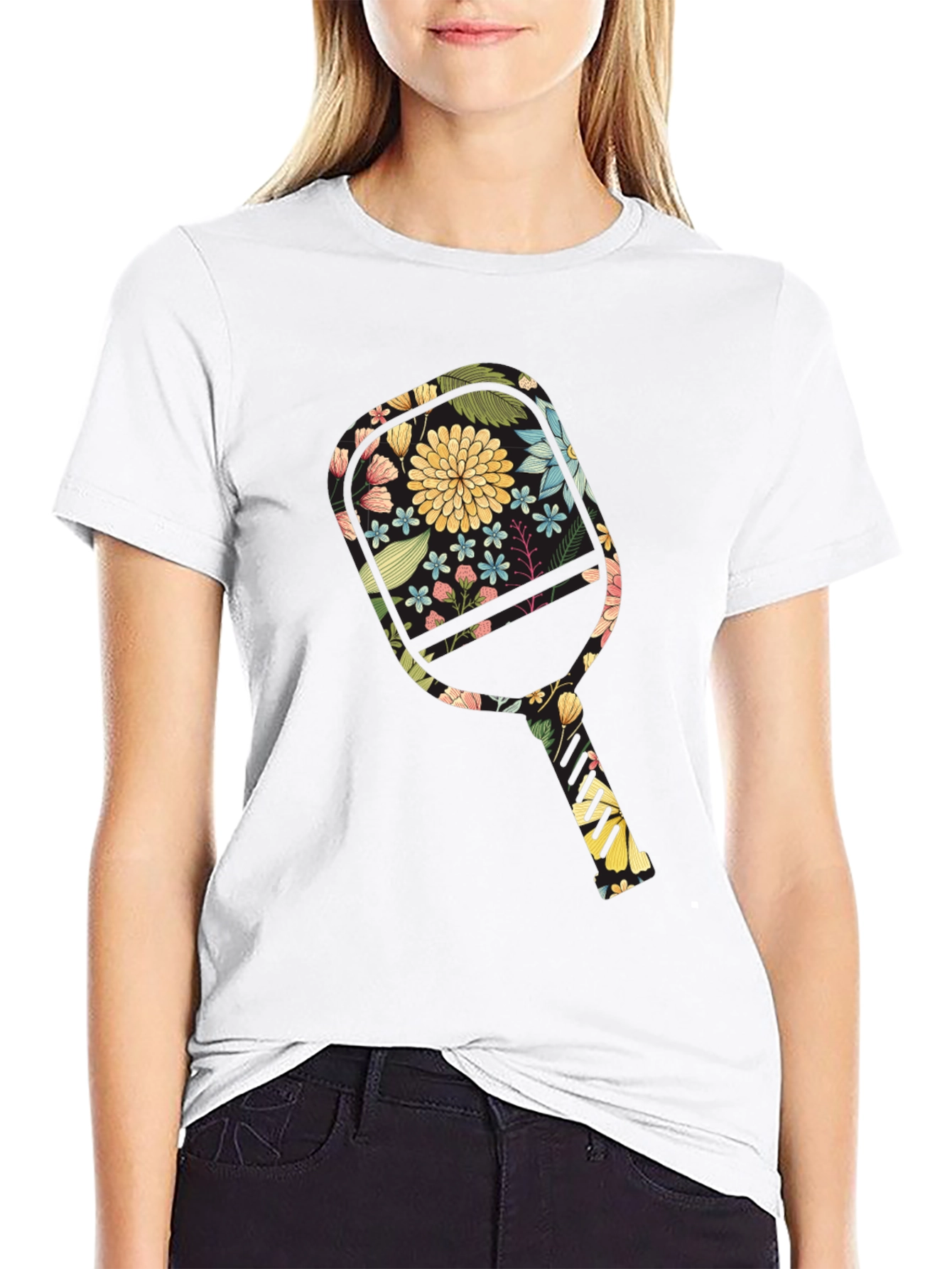 Floral Paddleball T-Shirt: Stylish Activewear