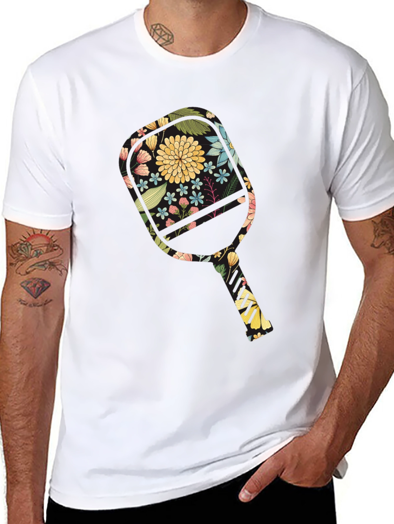 Floral Paddleball T-Shirt: Stylish Activewear