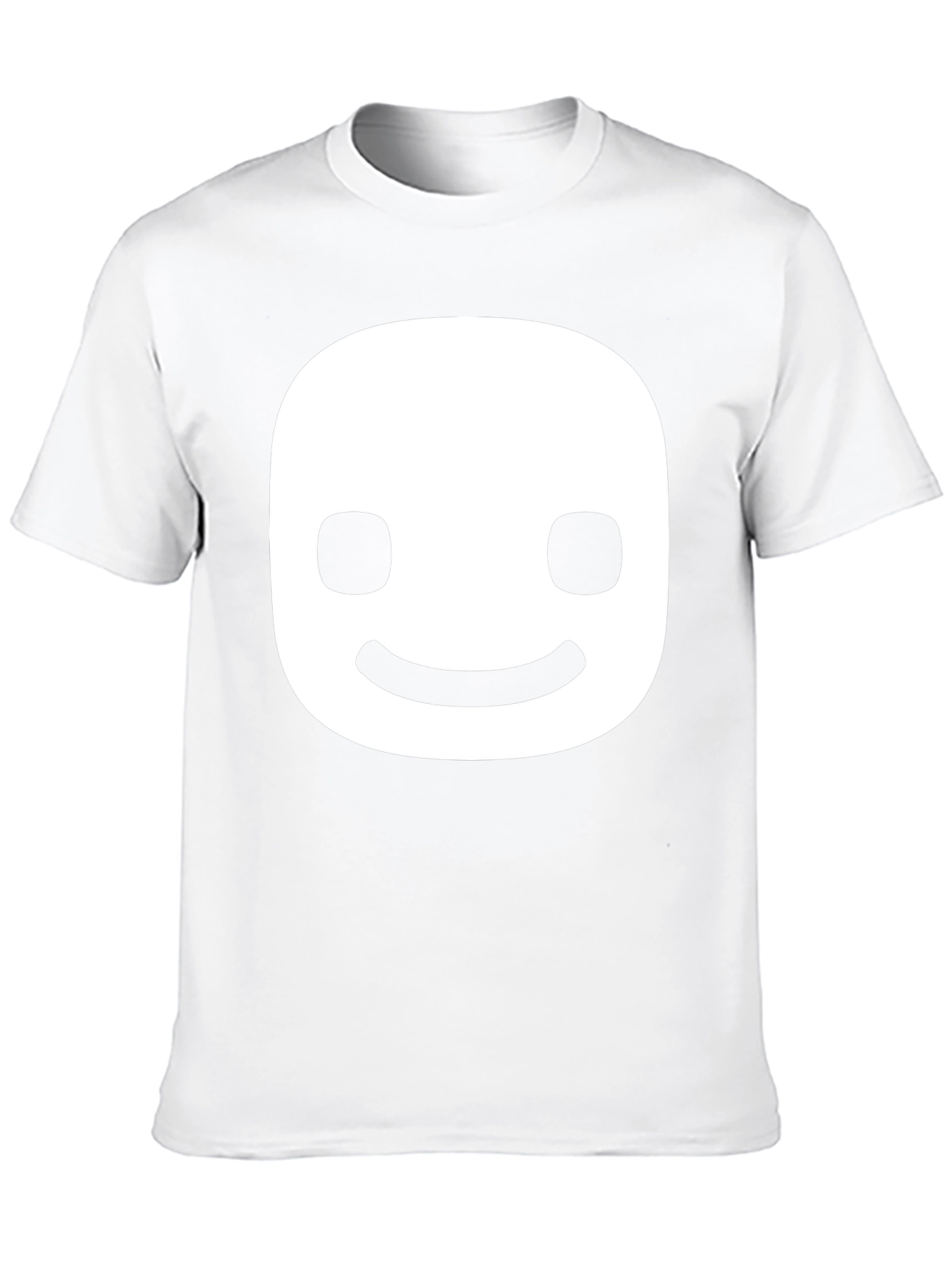 Smiling Face Graphic Tee - Black Cotton Blend