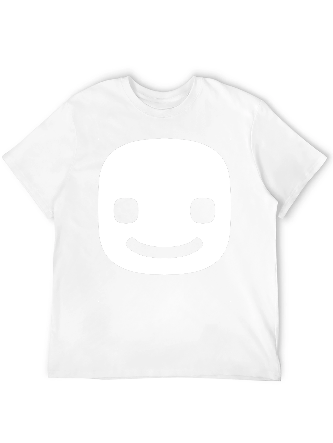 Smiling Face Graphic Tee - Black Cotton Blend