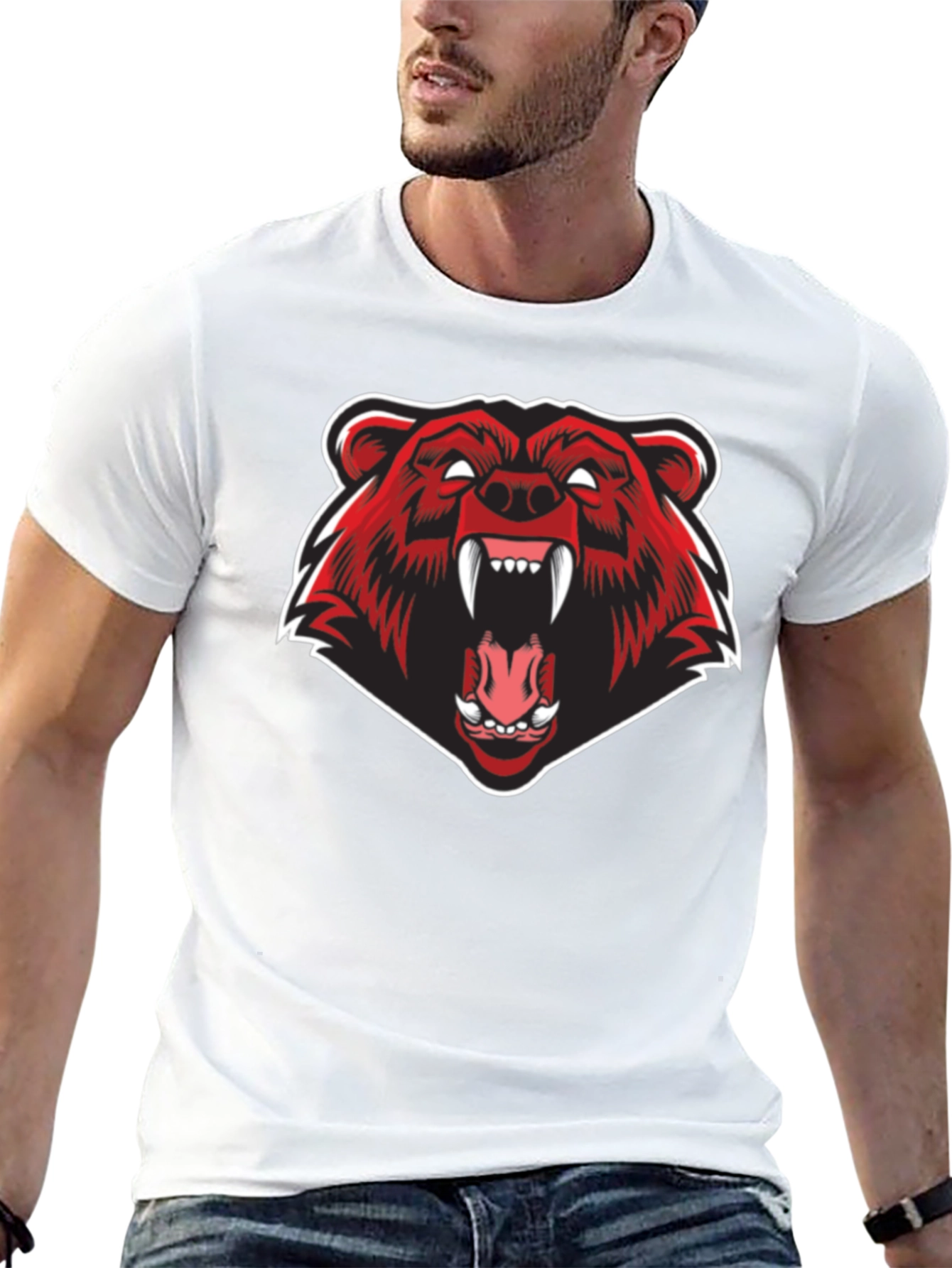 Mens Black Bear Graphic Tee
