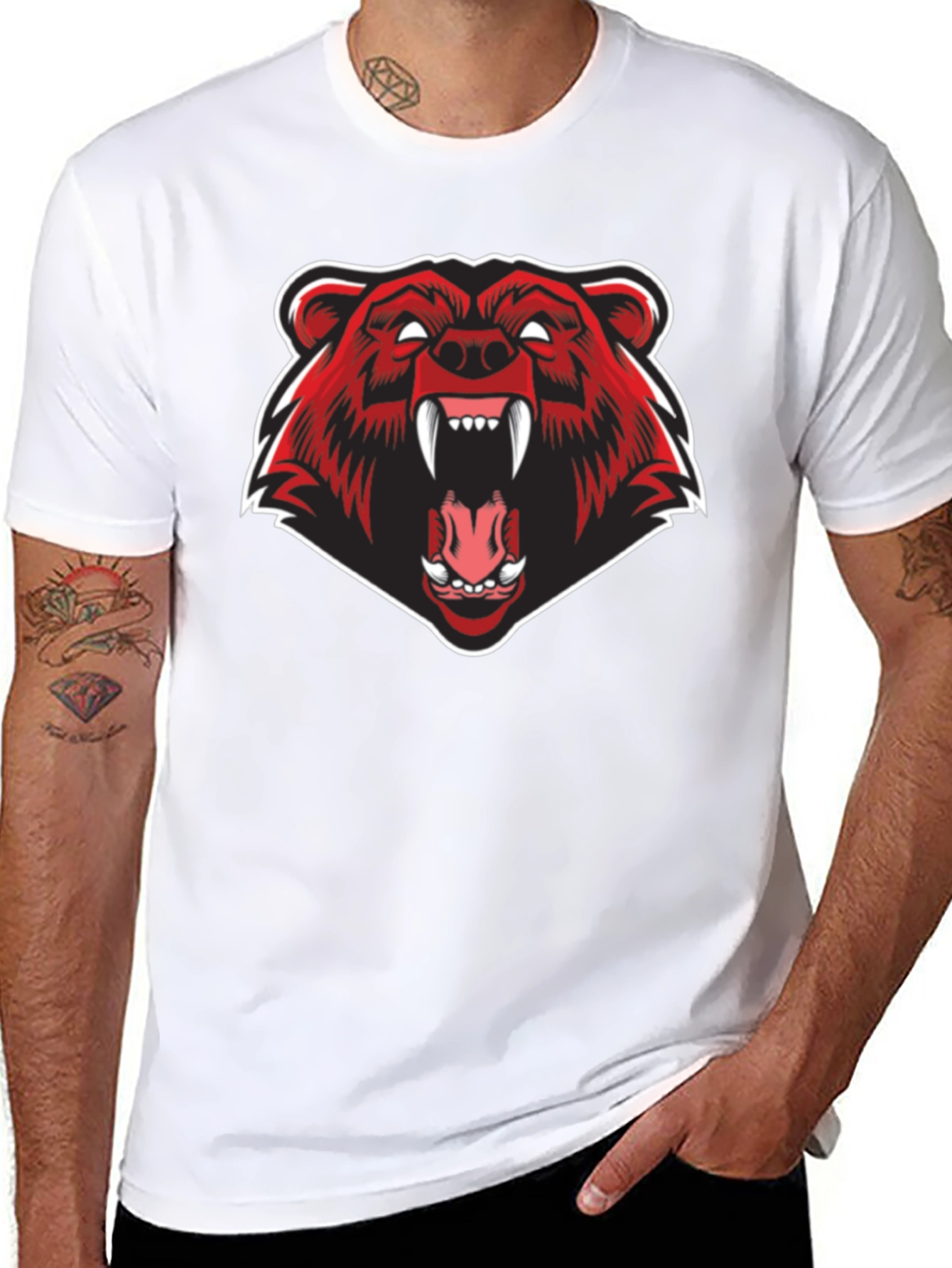 Mens Black Bear Graphic Tee