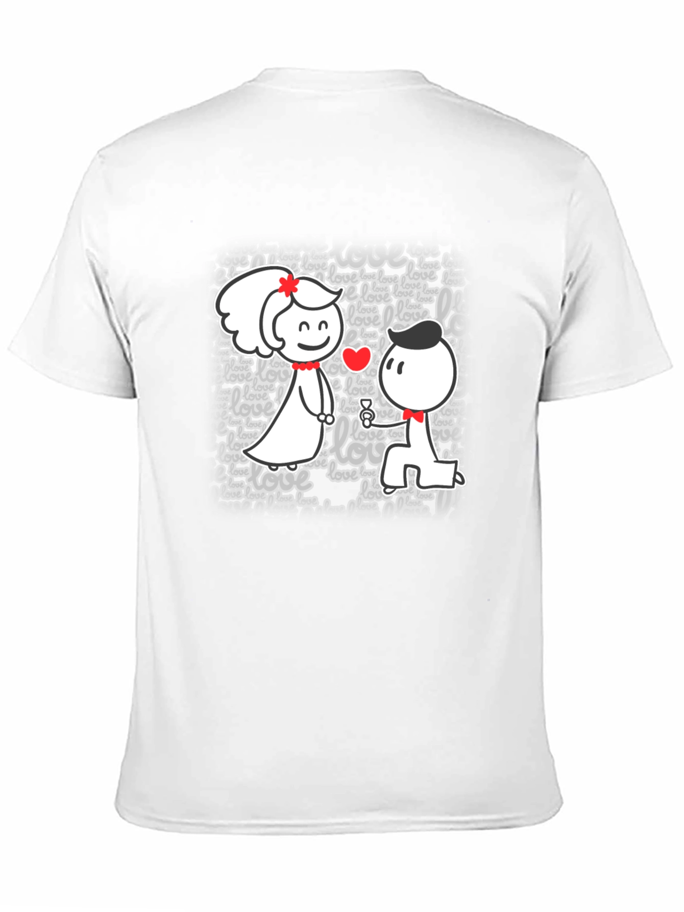 Cute Love Proposal Black T-Shirt