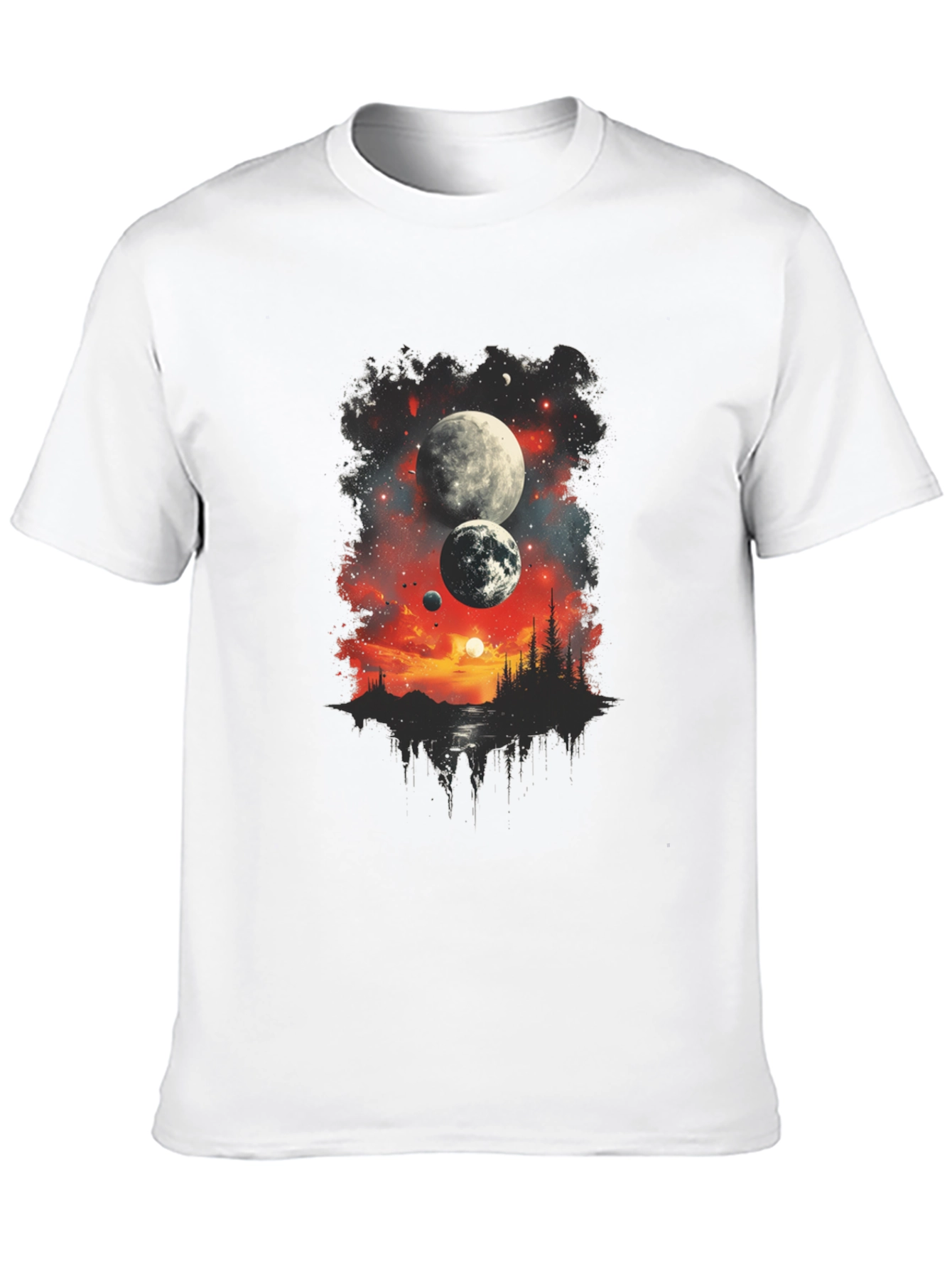 Cosmic Landscape Graphic Tee - Black T-Shirt