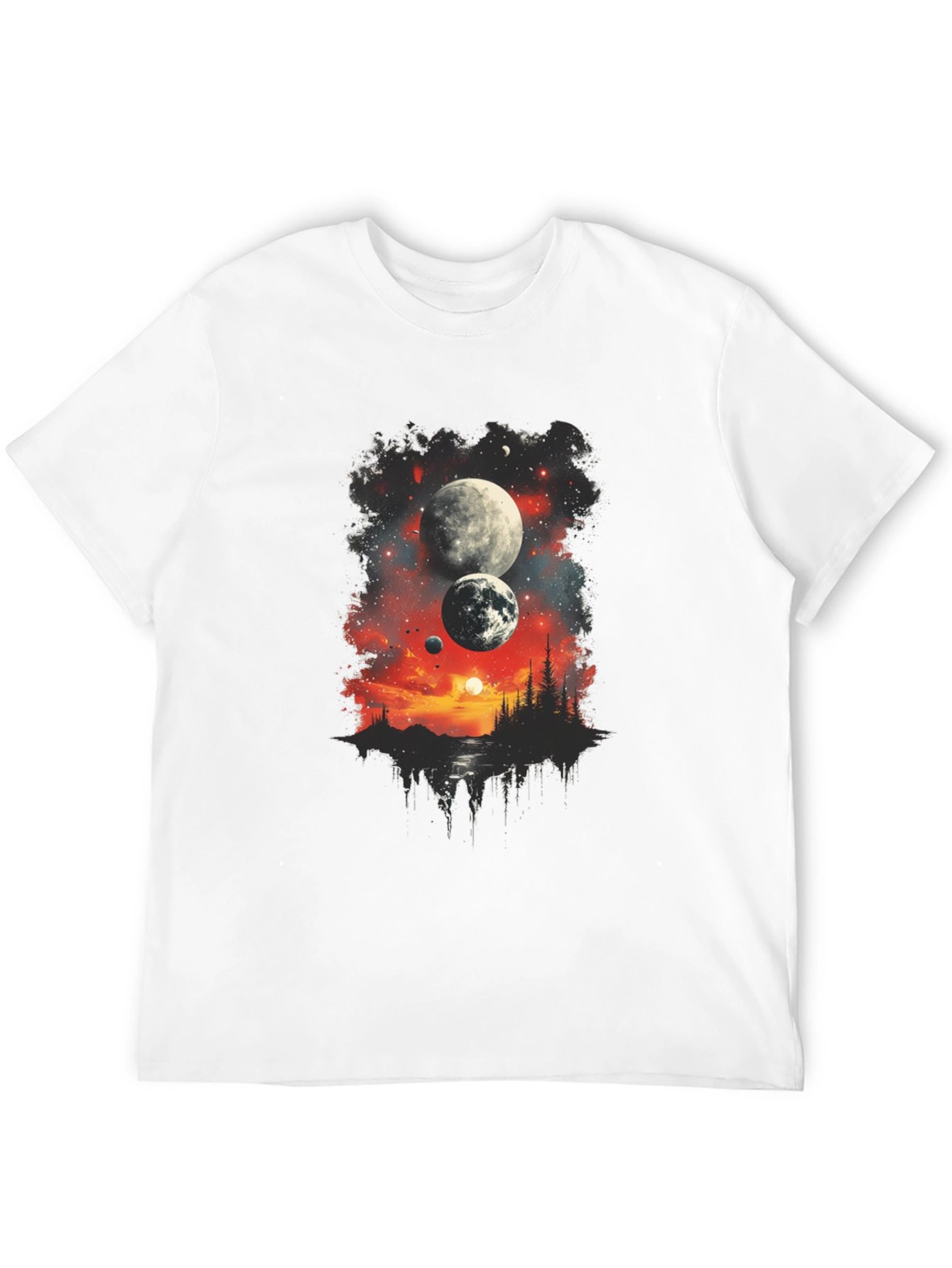 Cosmic Landscape Graphic Tee - Black T-Shirt