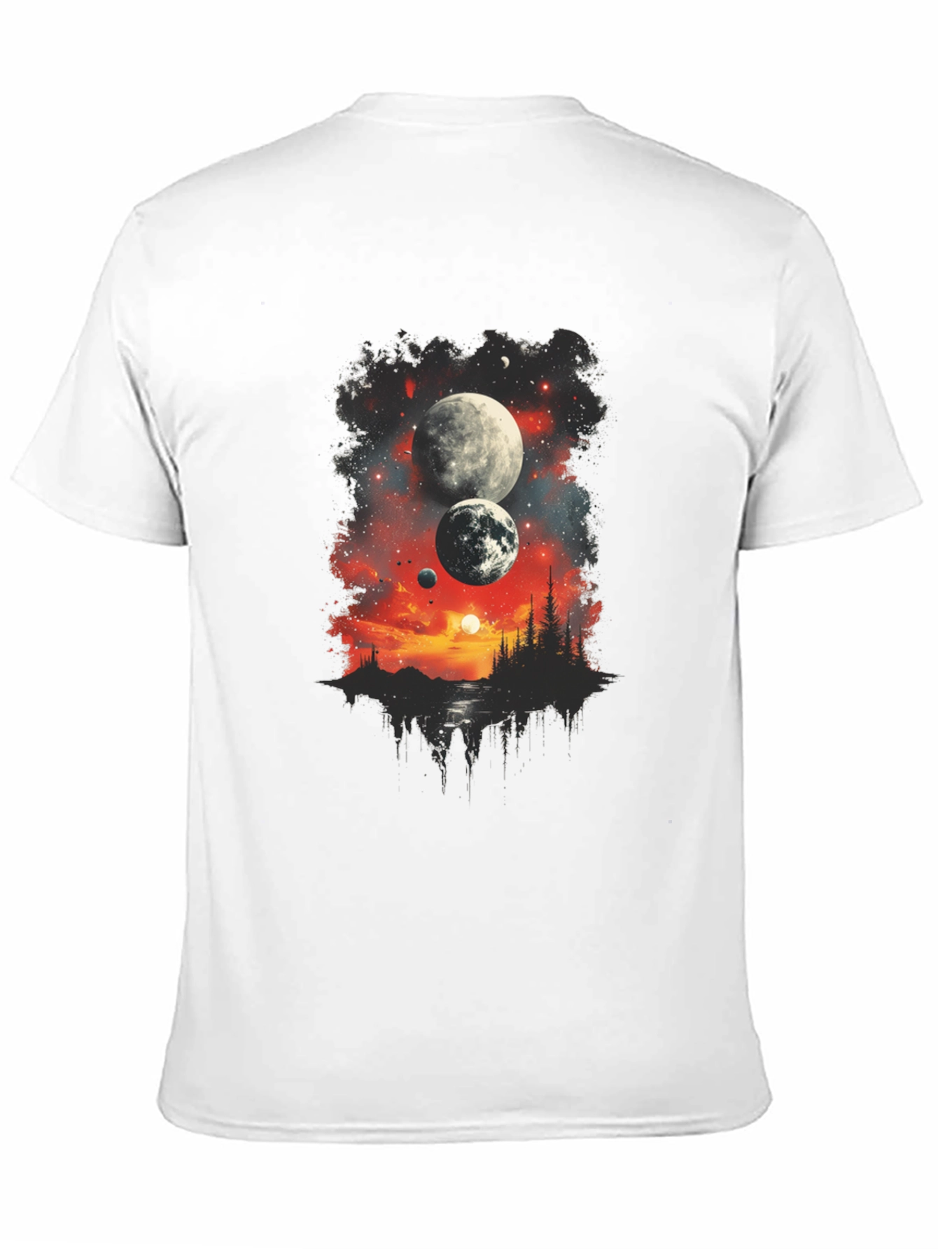 Cosmic Landscape Graphic Tee - Black T-Shirt