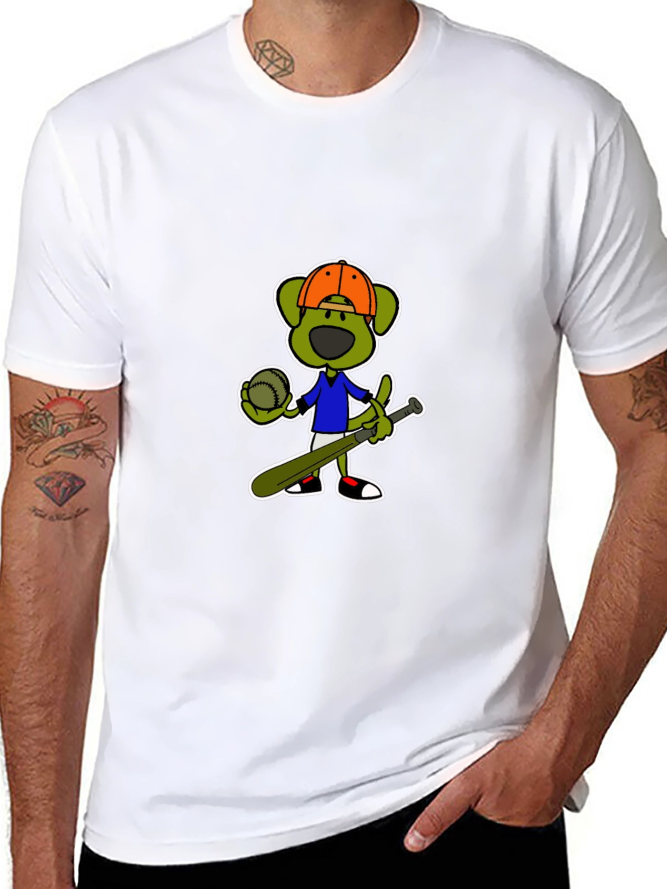 Cartoon Baseball Dog T-Shirt
