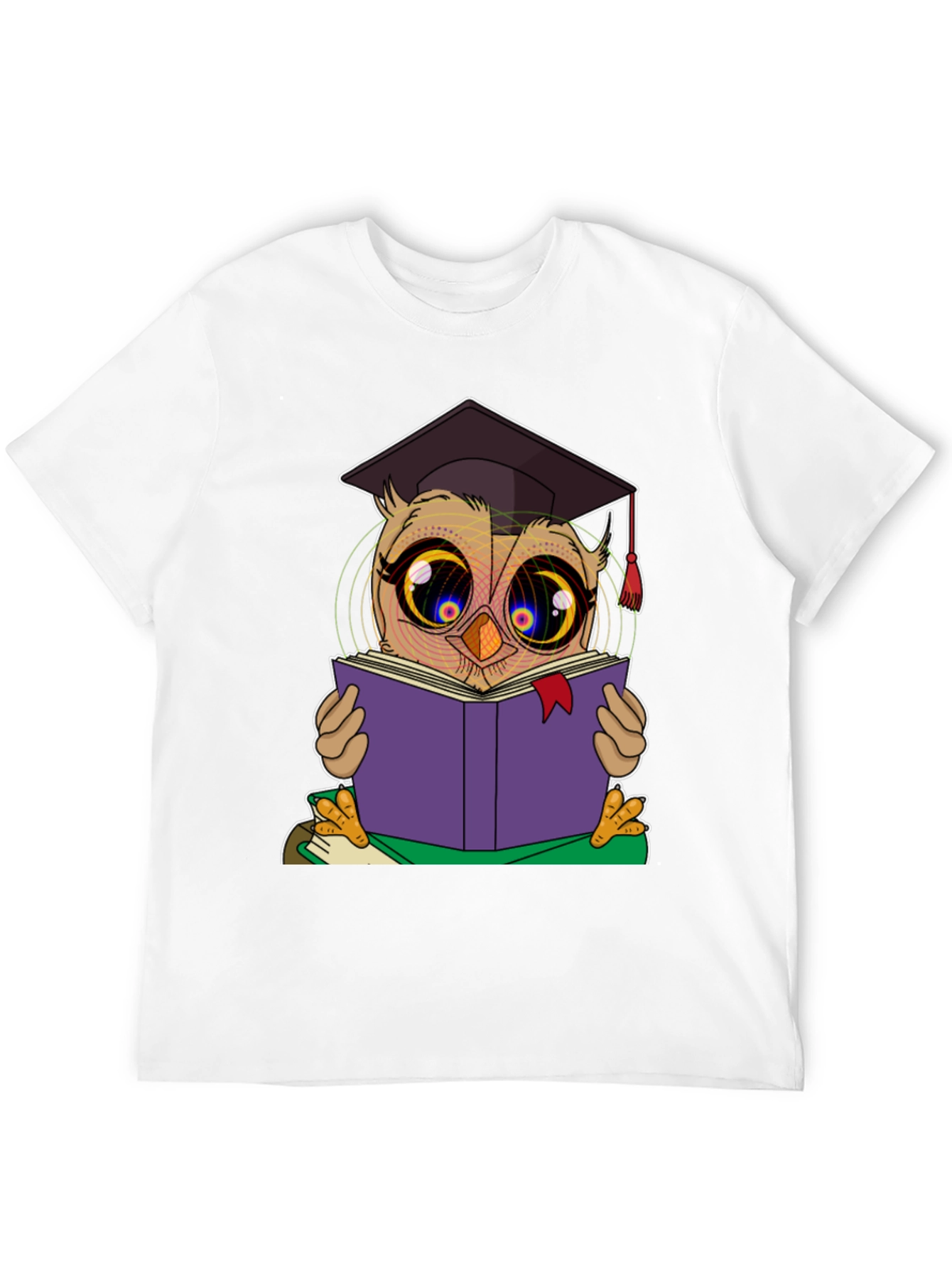 Graduation Owl Reading Book Black T-Shirt