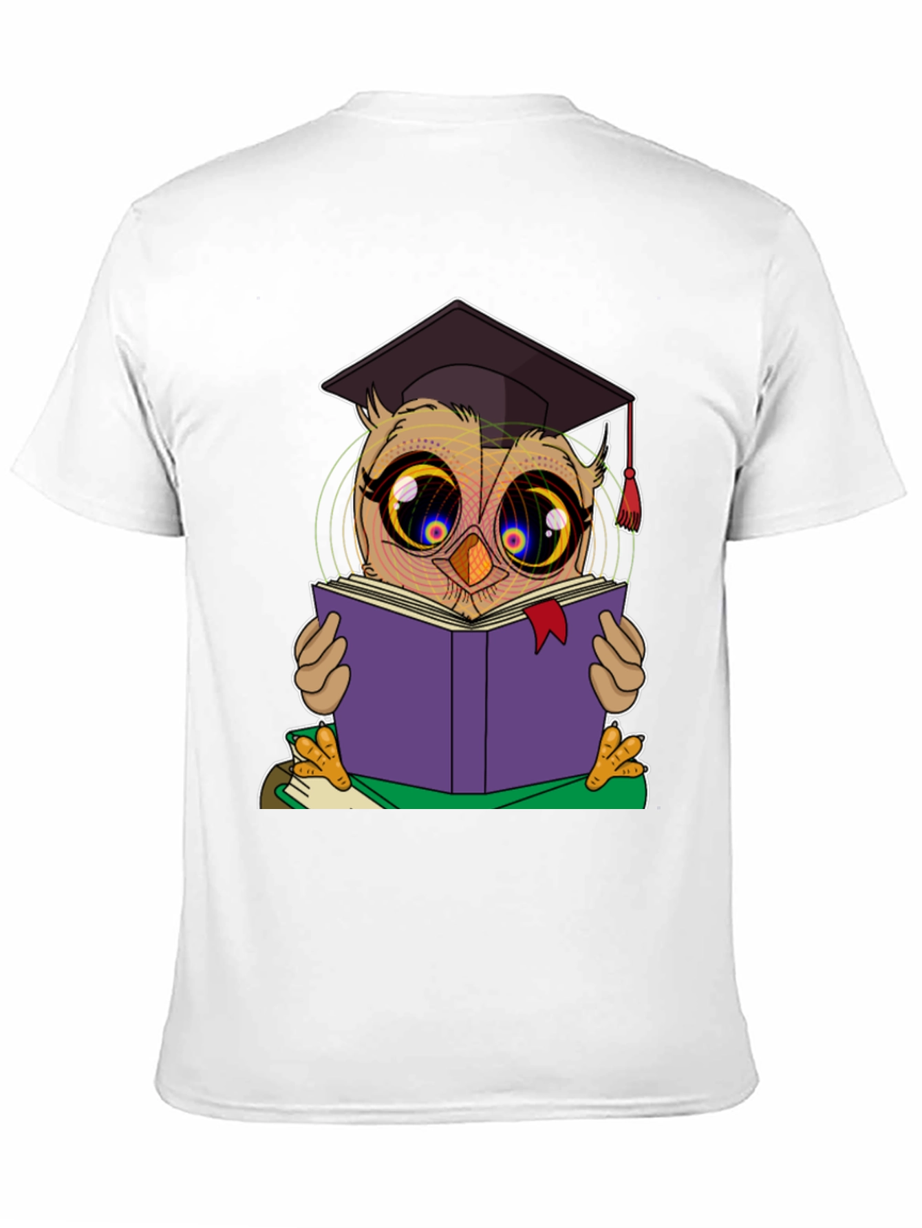 Graduation Owl Reading Book Black T-Shirt