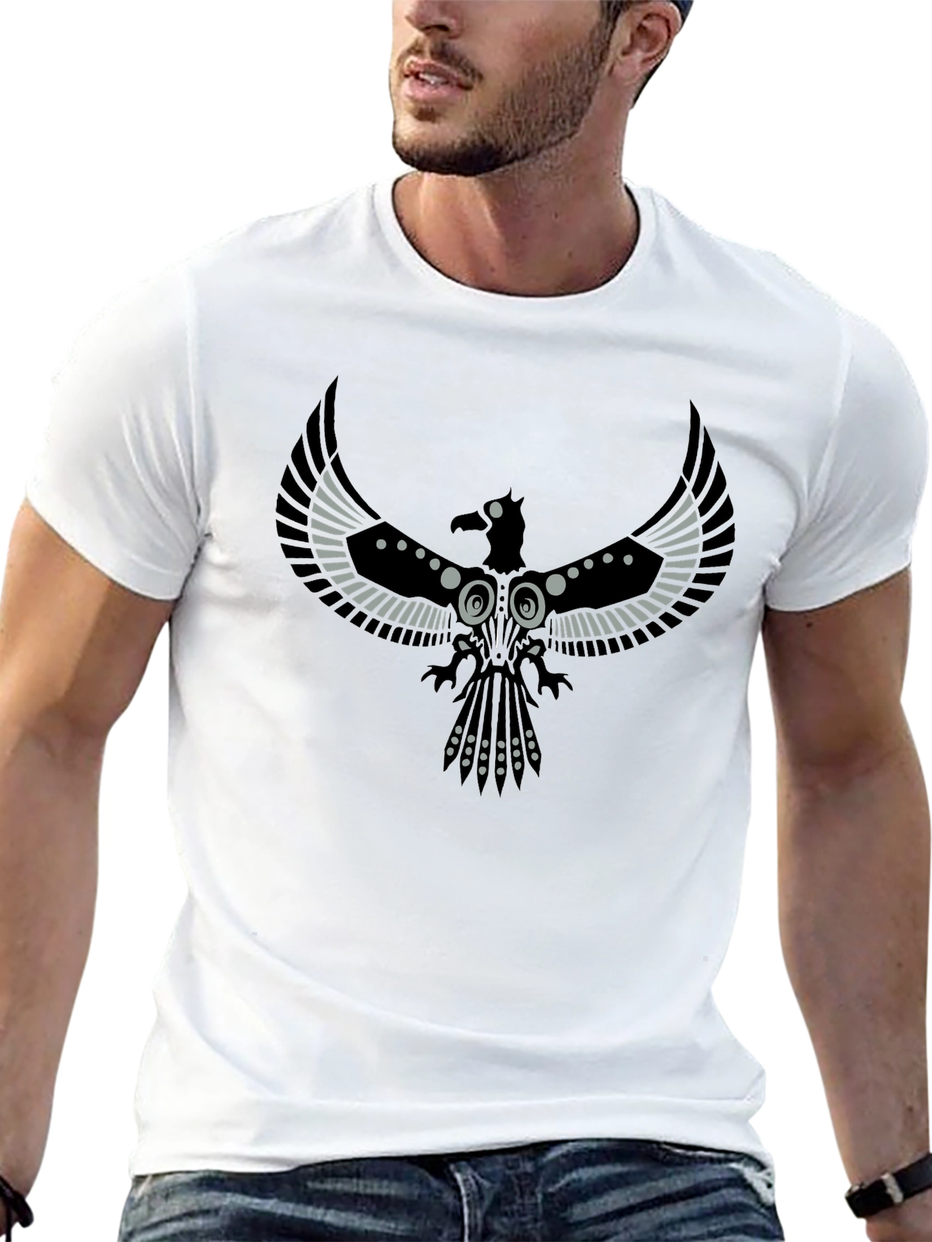 Raven Graphic T-Shirt - Stylish Bird Design