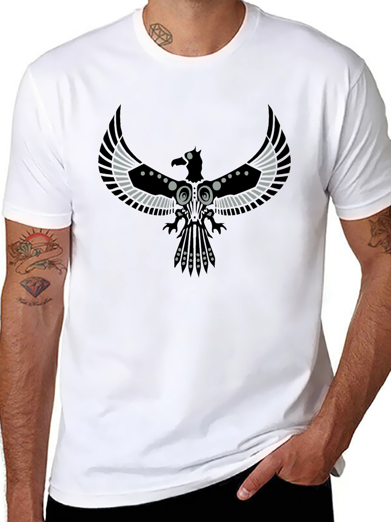 Raven Graphic T-Shirt - Stylish Bird Design