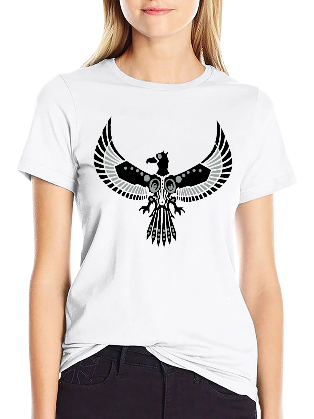 Raven Graphic T-Shirt - Stylish Bird Design