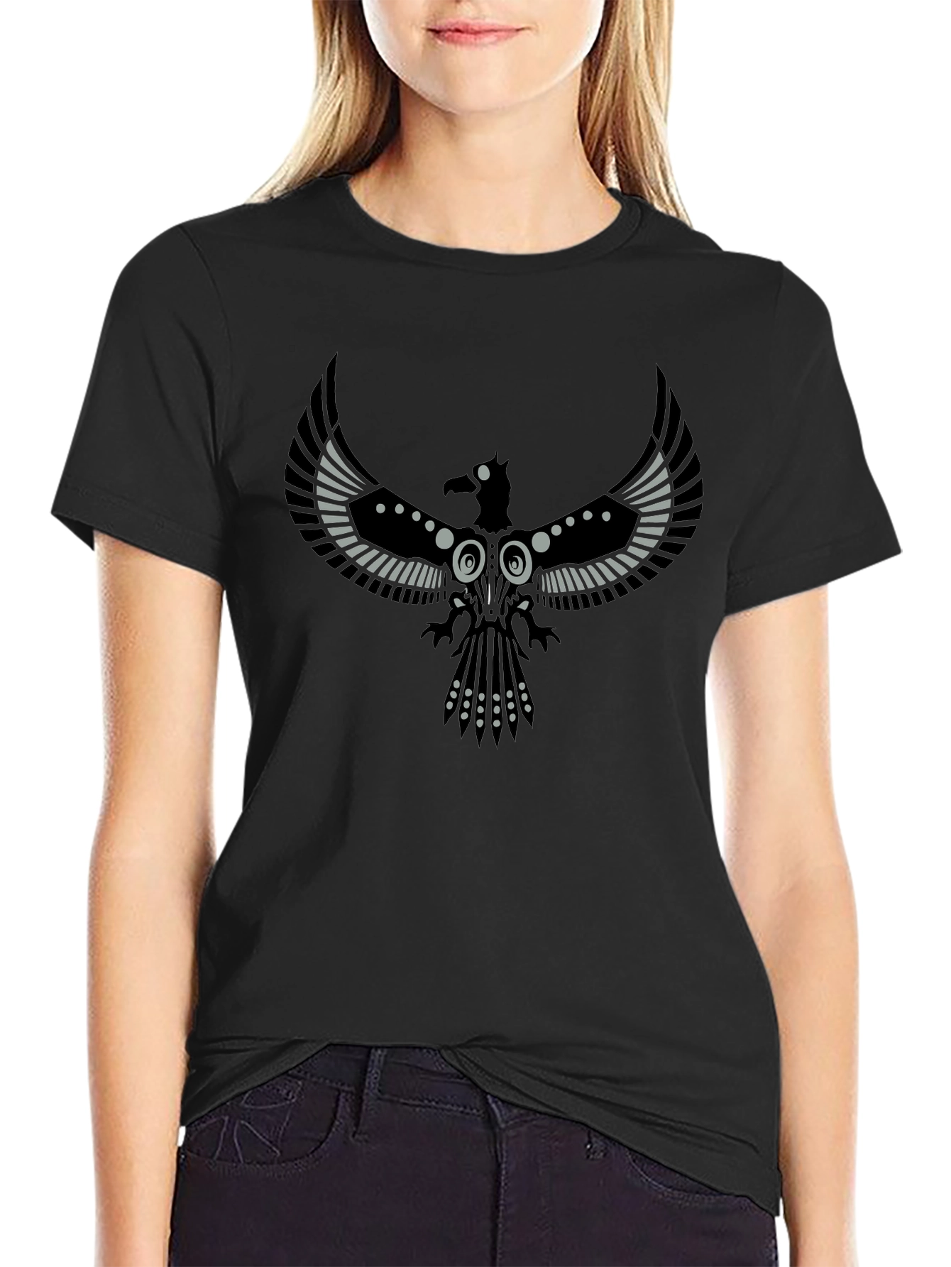 Raven Graphic T-Shirt - Stylish Bird Design