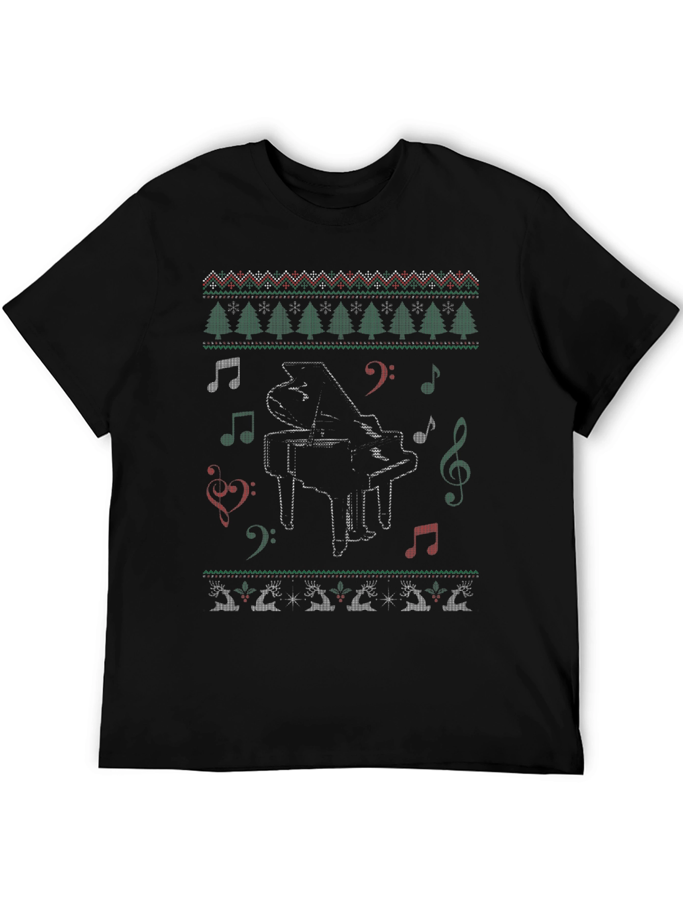 Piano Christmas Holiday Ugly Sweater T-Shirt