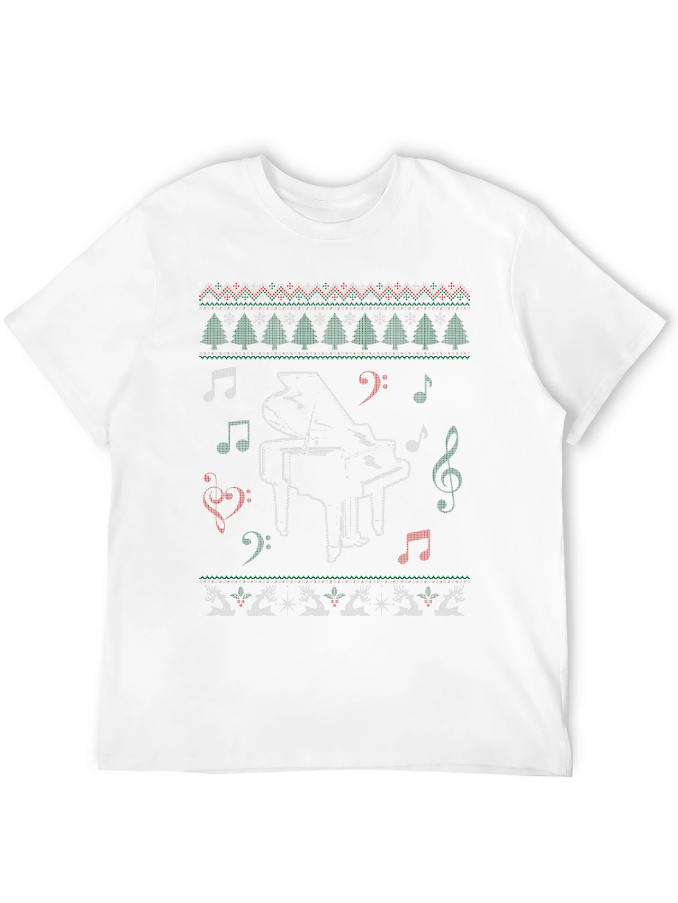 Piano Christmas Holiday Ugly Sweater T-Shirt