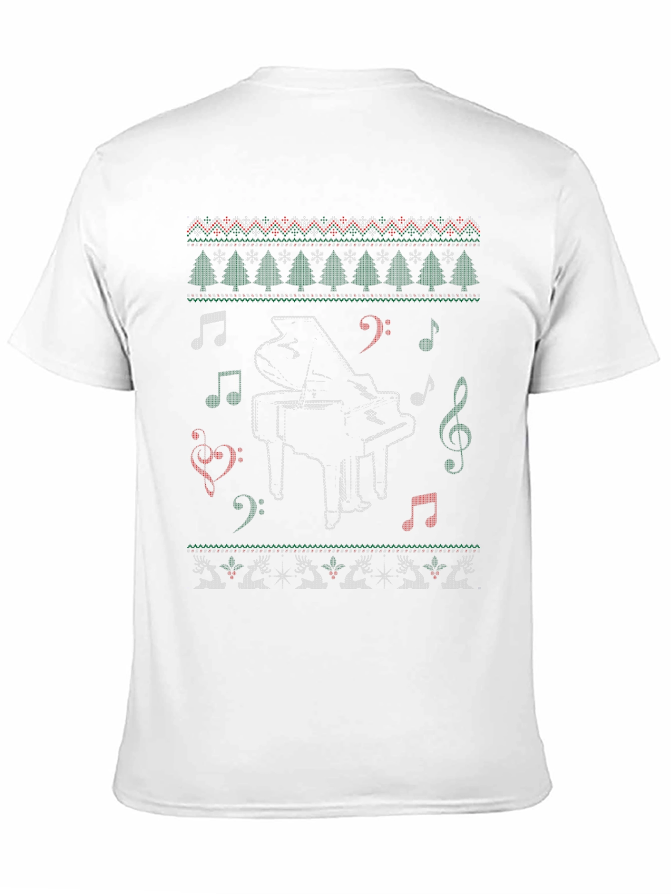 Piano Christmas Holiday Ugly Sweater T-Shirt