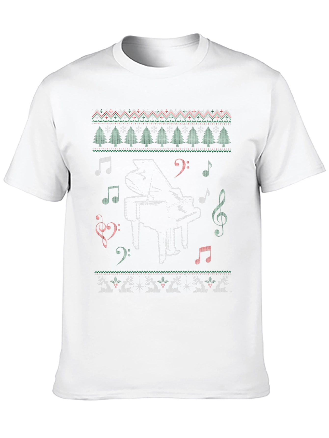 Piano Christmas Holiday Ugly Sweater T-Shirt