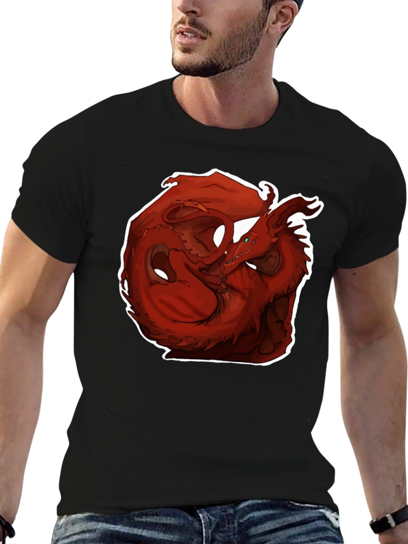 Red Dragon Graphic Black T-Shirt