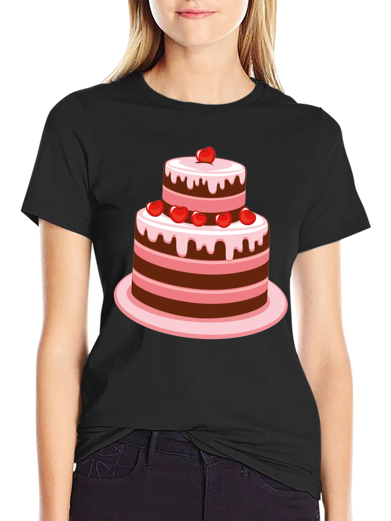 Sweet Treat Tee: Two-Tier Cake Graphic T-Shirt