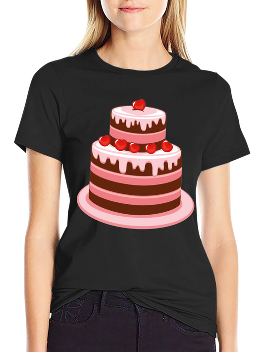 Sweet Treat Tee: Two-Tier Cake Graphic T-Shirt