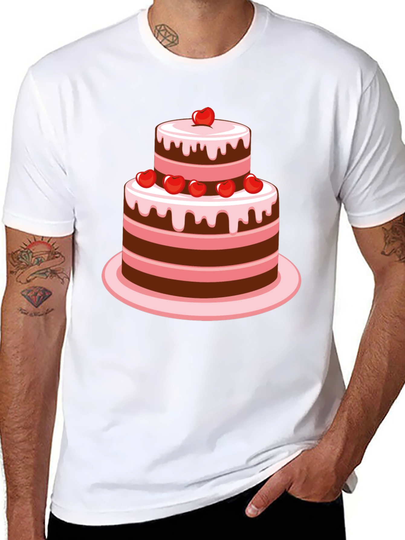 Sweet Treat Tee: Two-Tier Cake Graphic T-Shirt