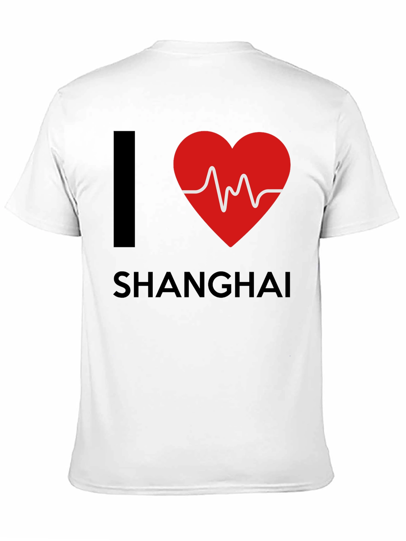 I Love Shanghai Graphic Tee - Unique Heartbeat Design