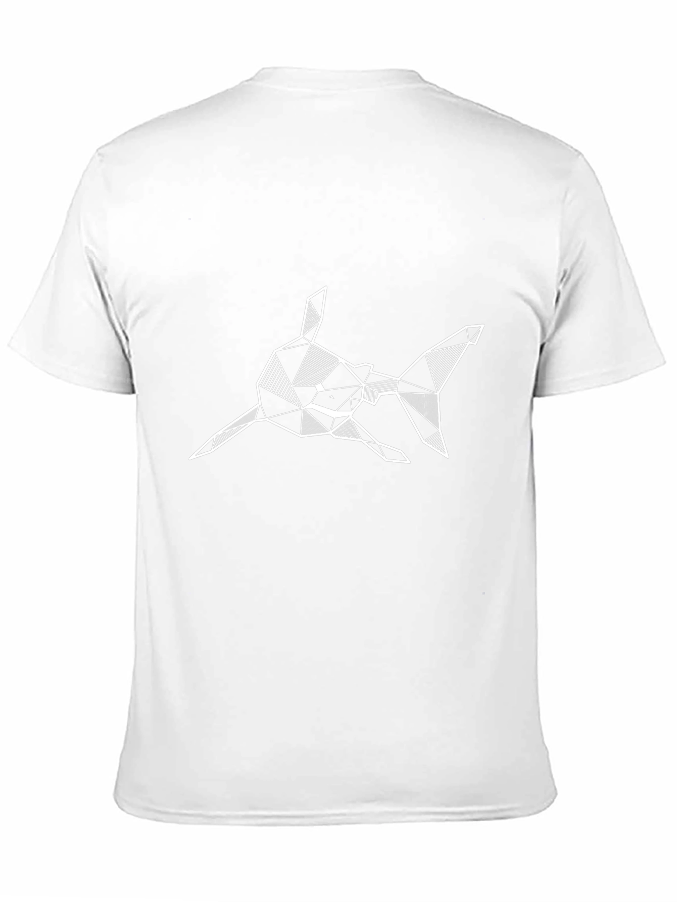 Geometric Shark Graphic Print Black T-Shirt
