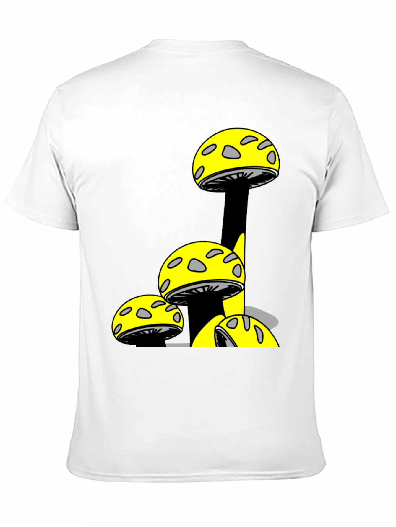 Mushroom Print Black T-Shirt - Fun Graphic Tee