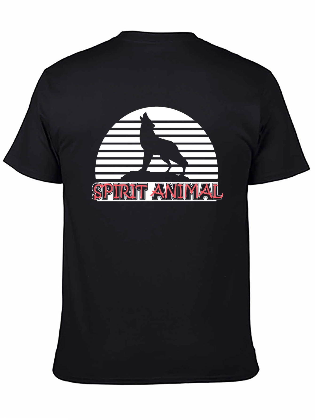 Spirit Animal Wolf Graphic T-Shirt - Black