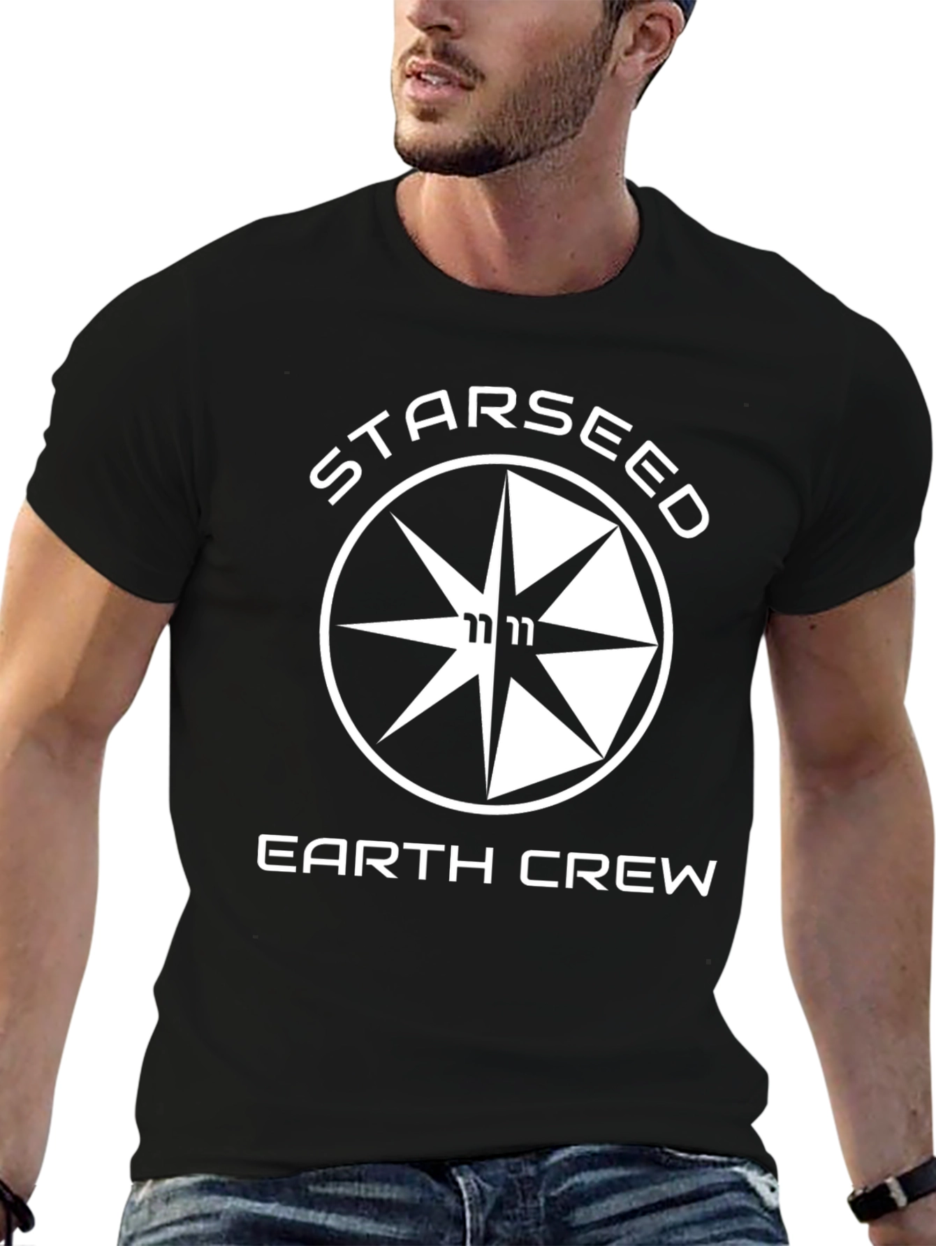Starseed Earth Crew Graphic T-Shirt - Black