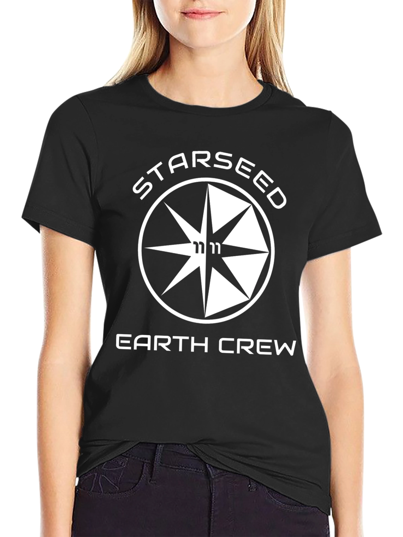 Starseed Earth Crew Graphic T-Shirt - Black