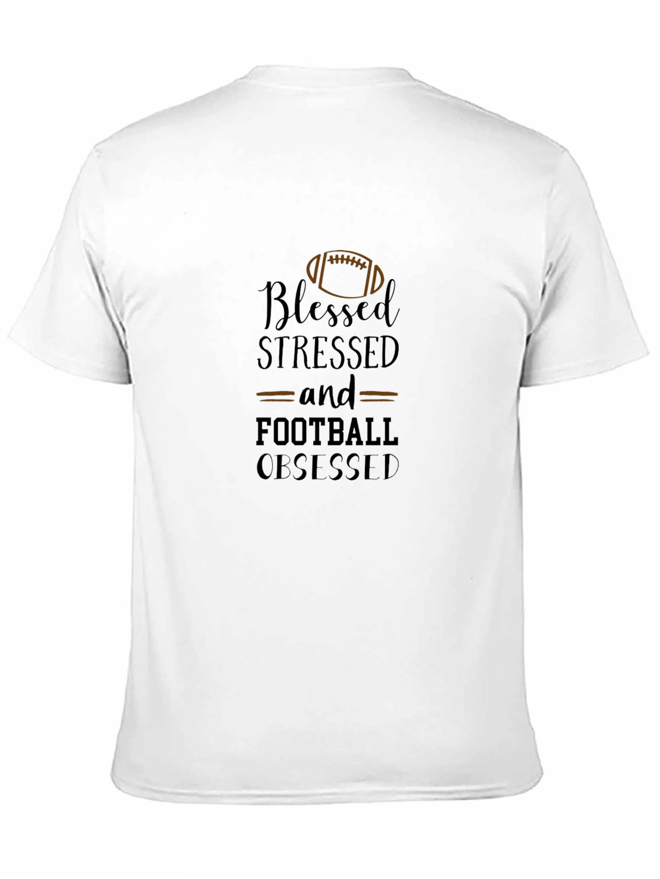 Blessed Stressed Football Obsessed Black T-Shirt