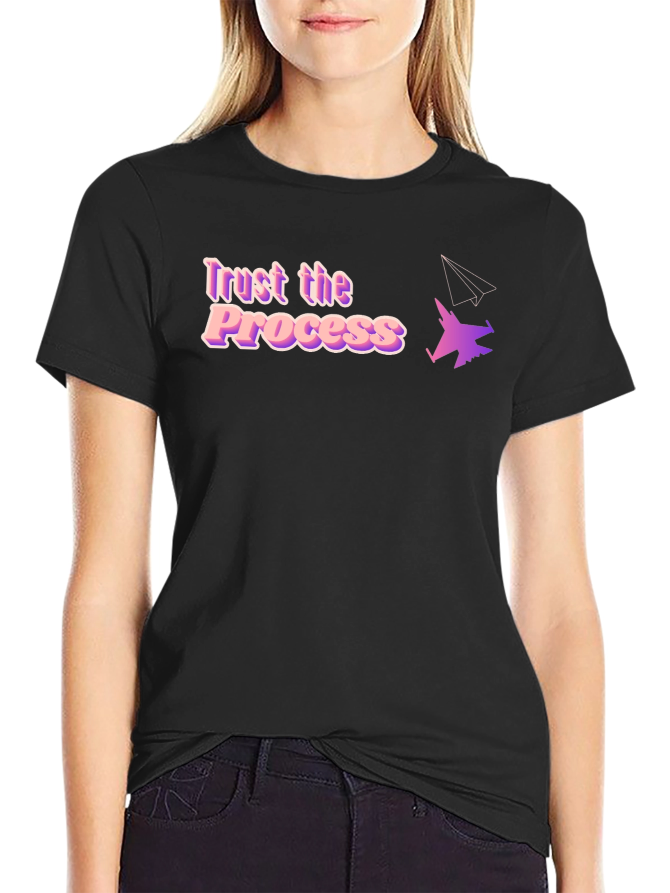 Trust the Process Black Graphic Tee
