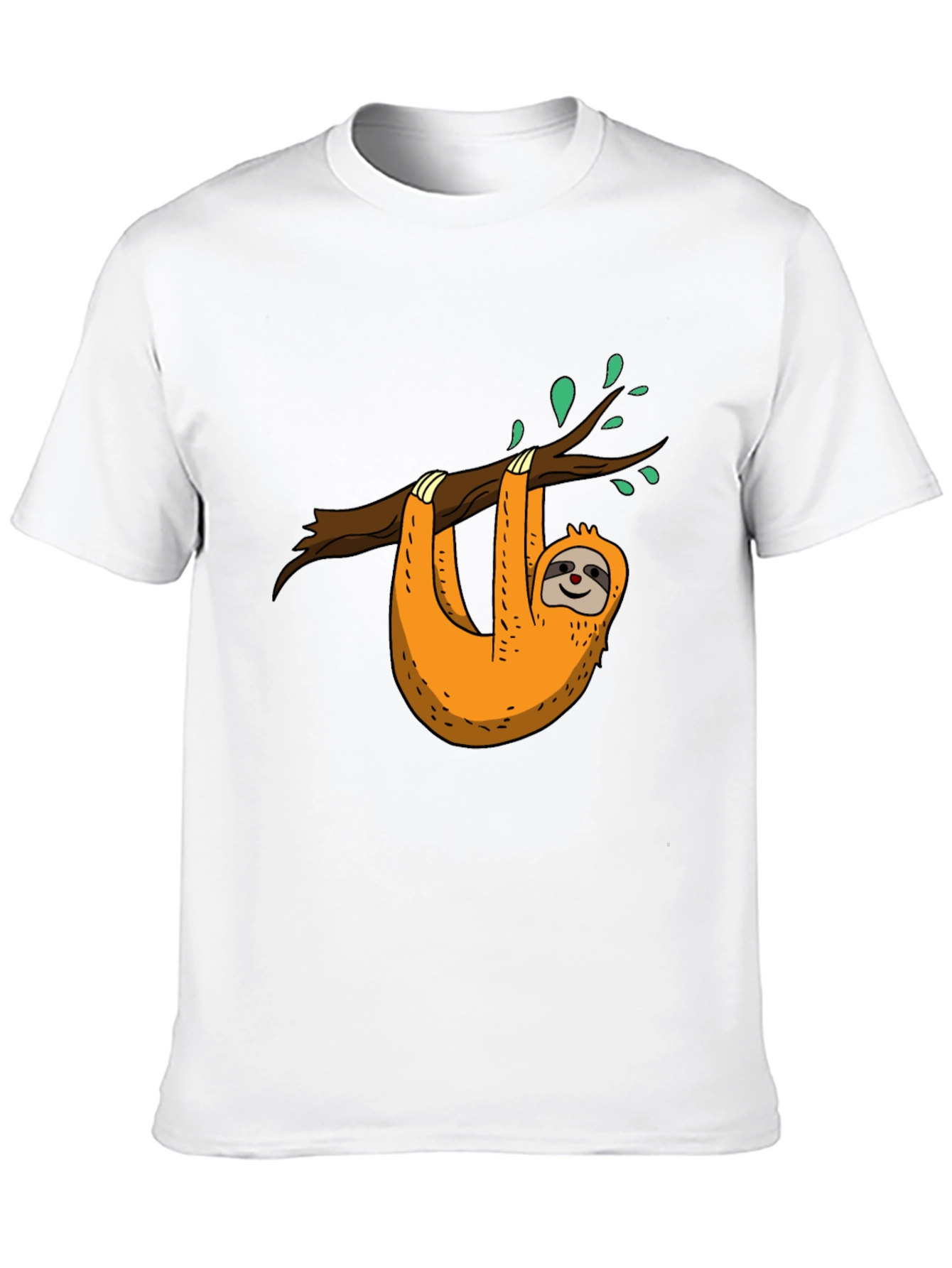 Sloth on Branch Graphic Black T-Shirt