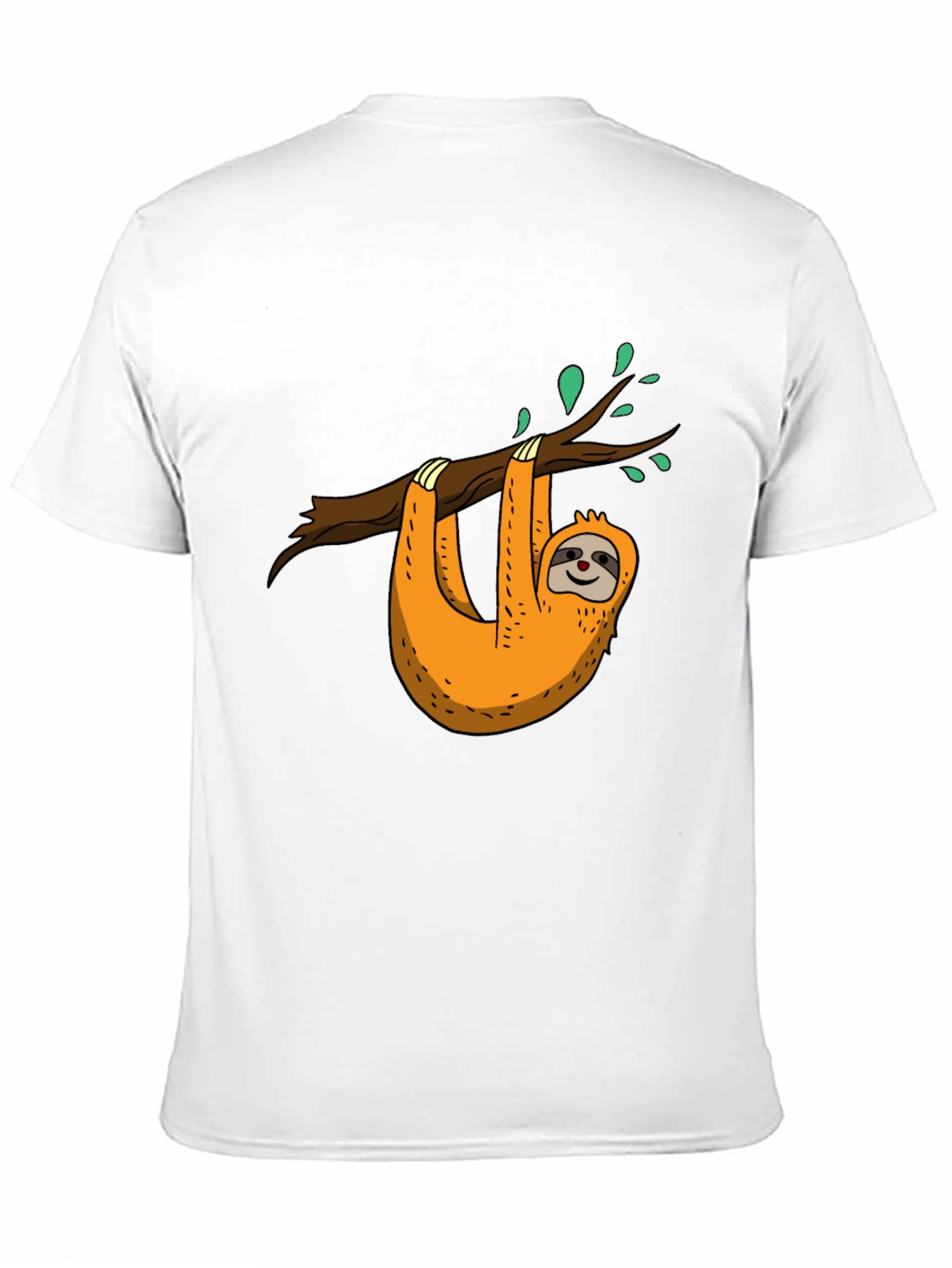 Sloth on Branch Graphic Black T-Shirt