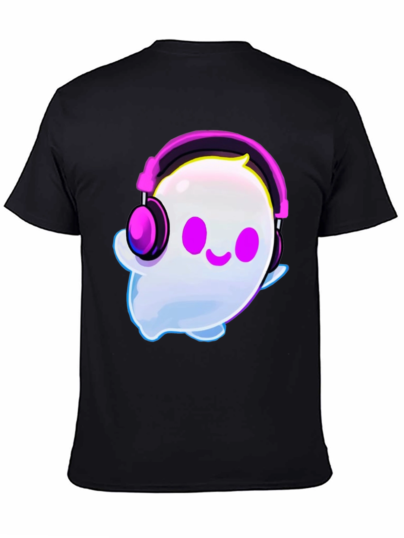 Cute Ghost with Headphones Graphic T-Shirt