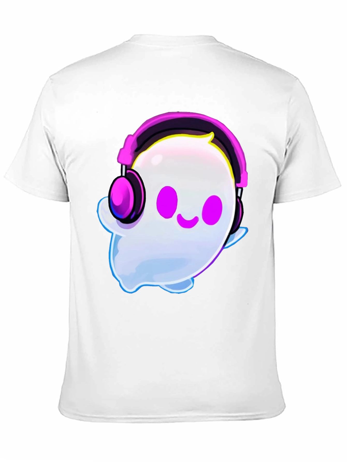 Cute Ghost with Headphones Graphic T-Shirt