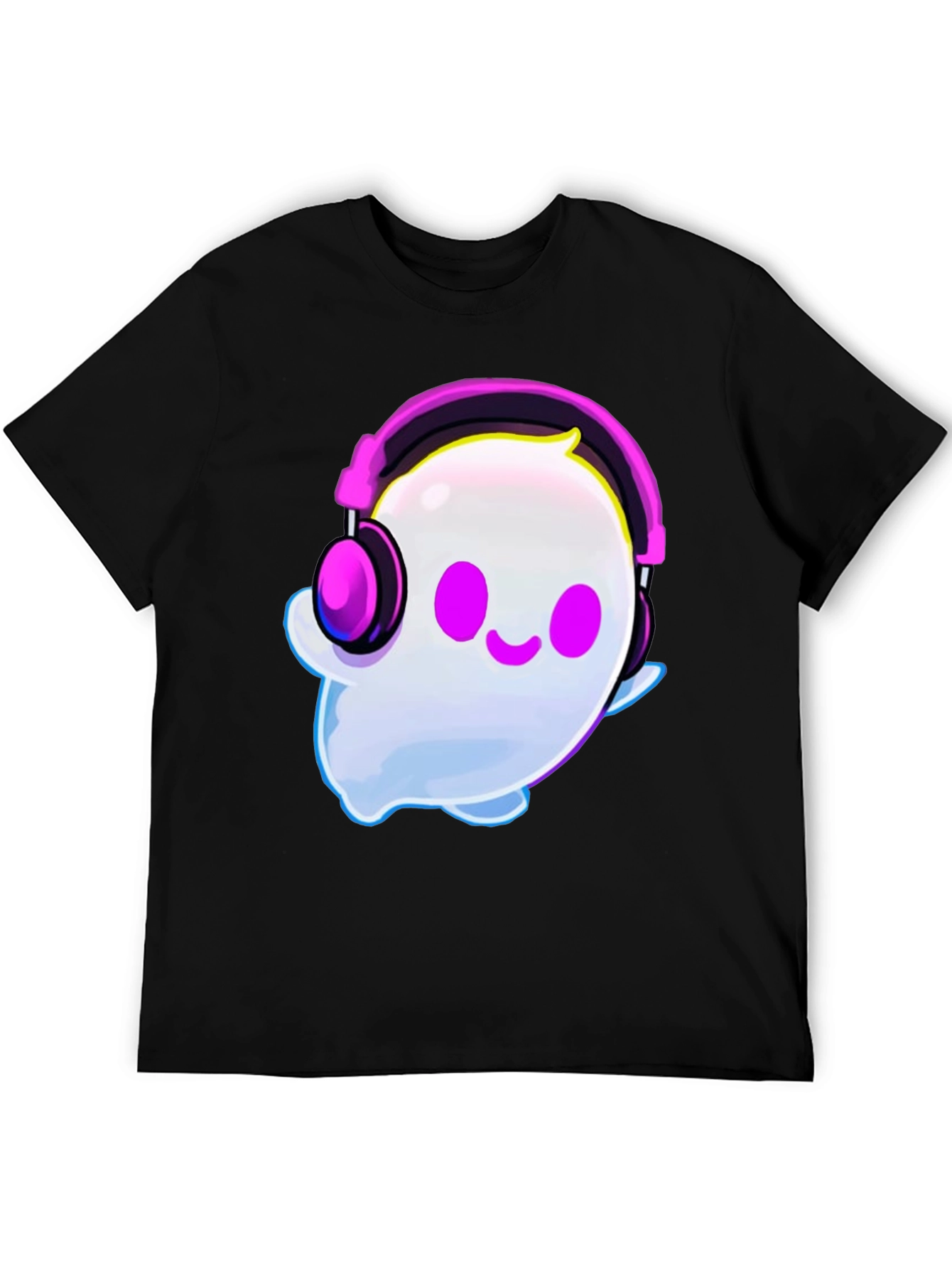 Cute Ghost with Headphones Graphic T-Shirt