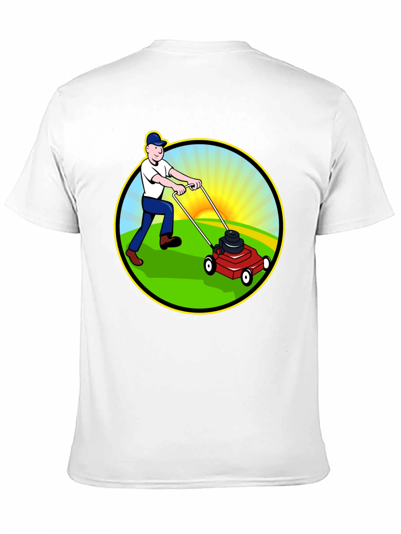 Lawn Mower T-Shirt - Cartoon Graphic