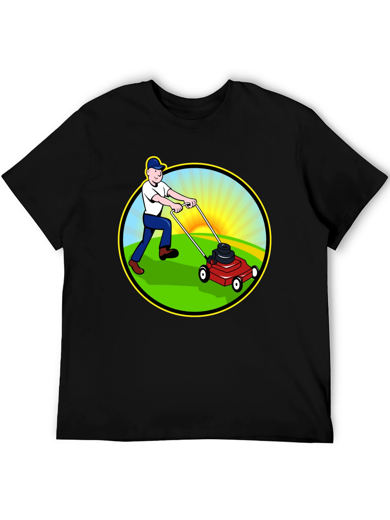 Lawn Mower T-Shirt - Cartoon Graphic