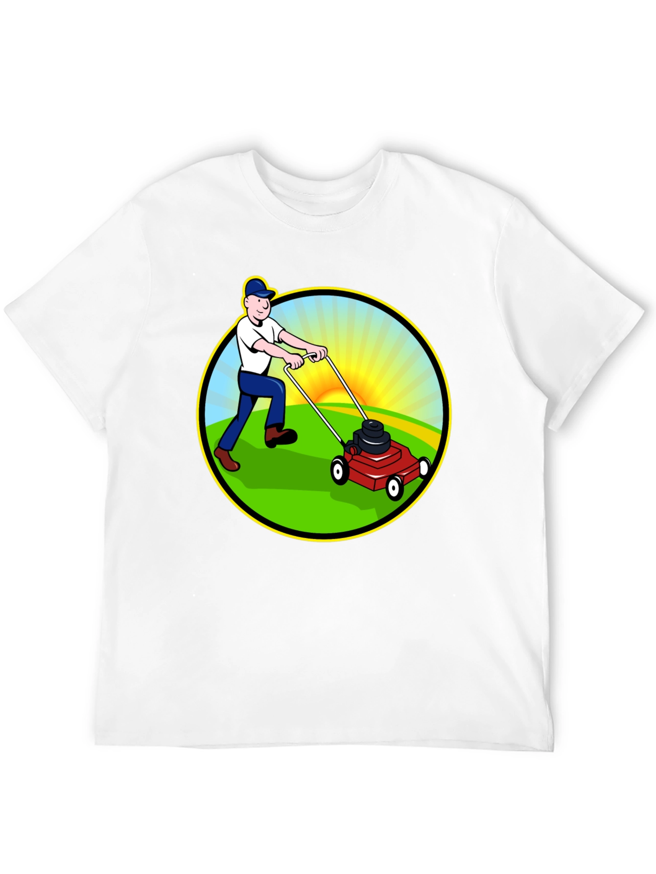 Lawn Mower T-Shirt - Cartoon Graphic