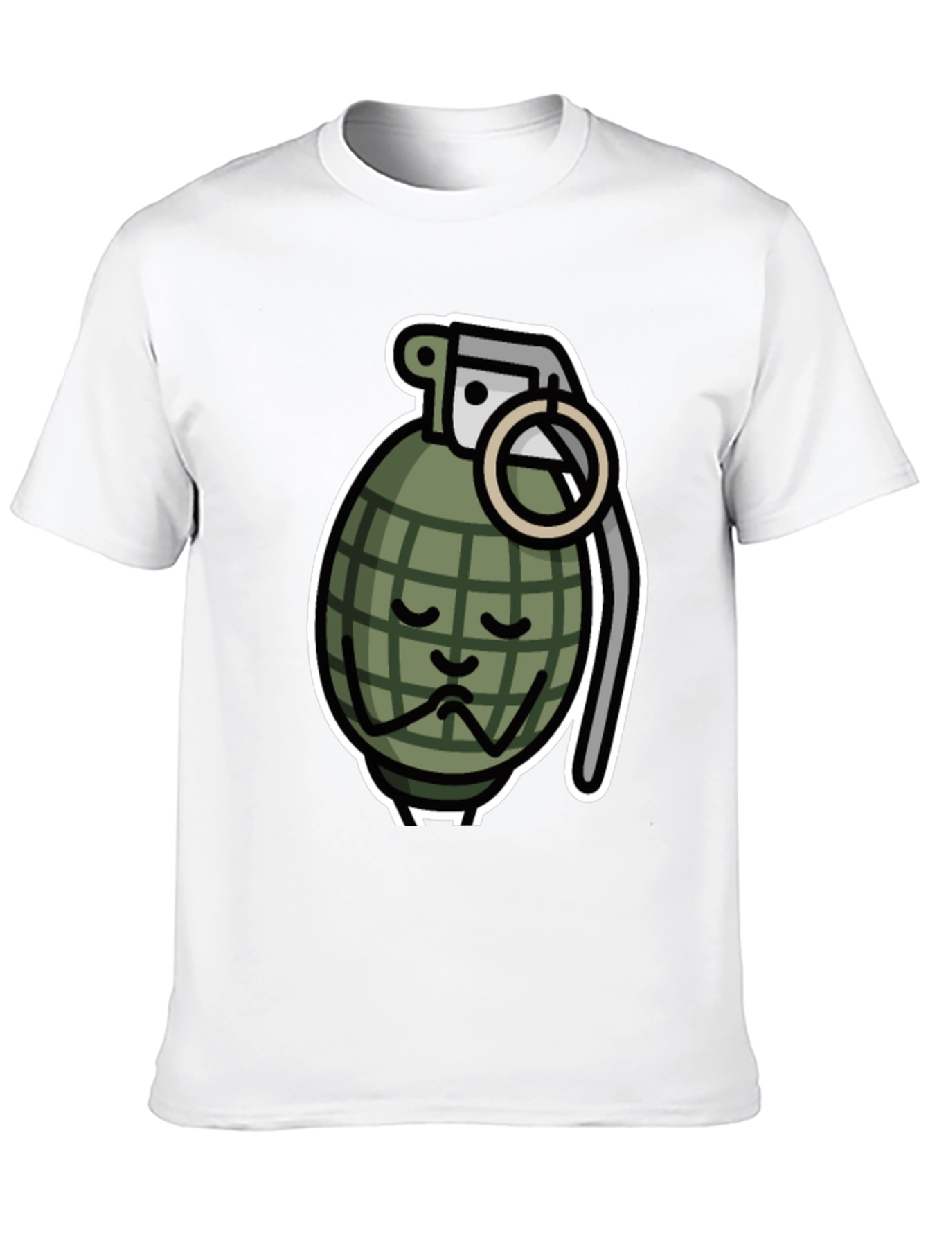 Sad Grenade Graphic T-Shirt - Black