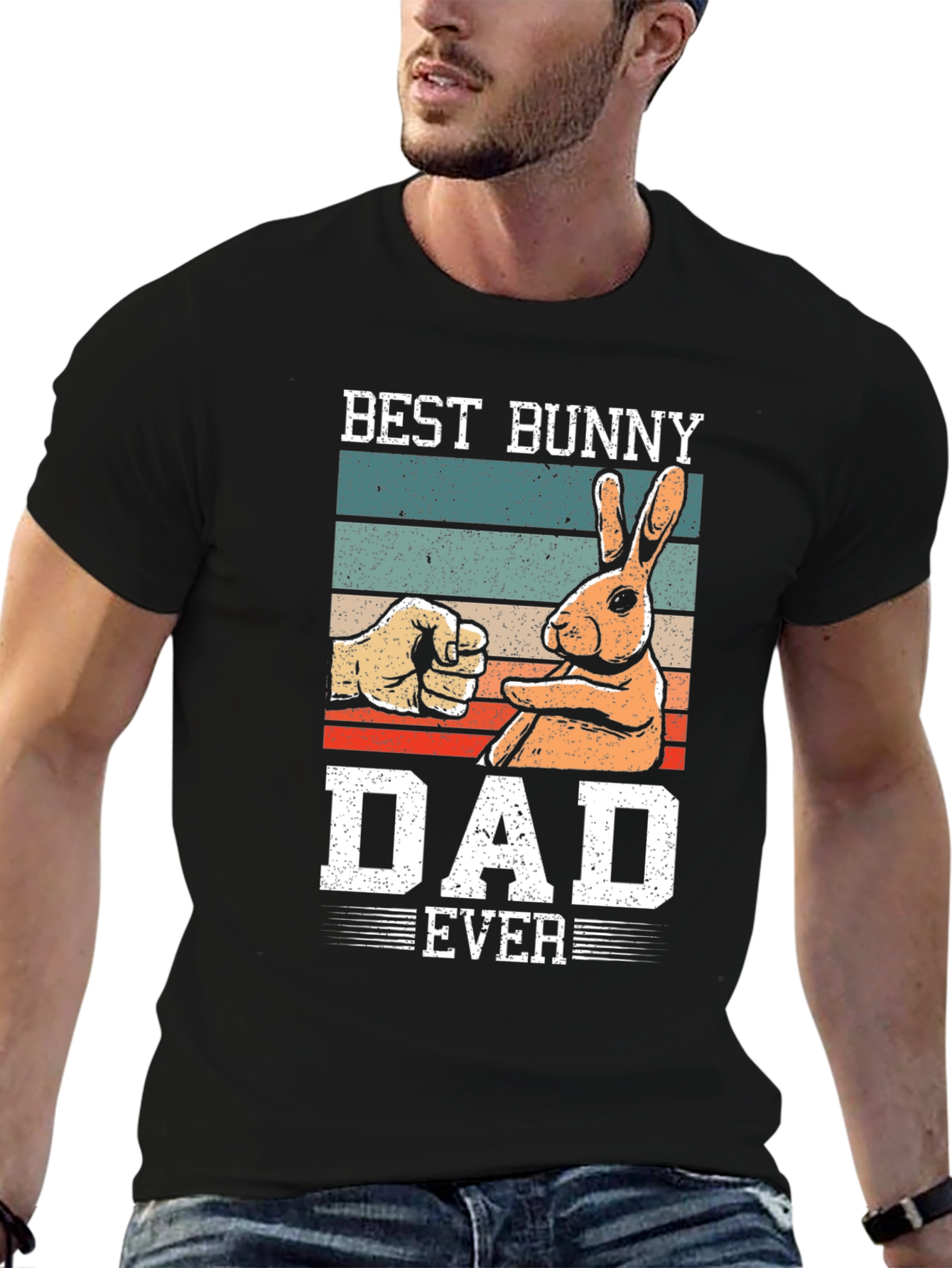 Best Bunny Dad Ever Graphic T-Shirt