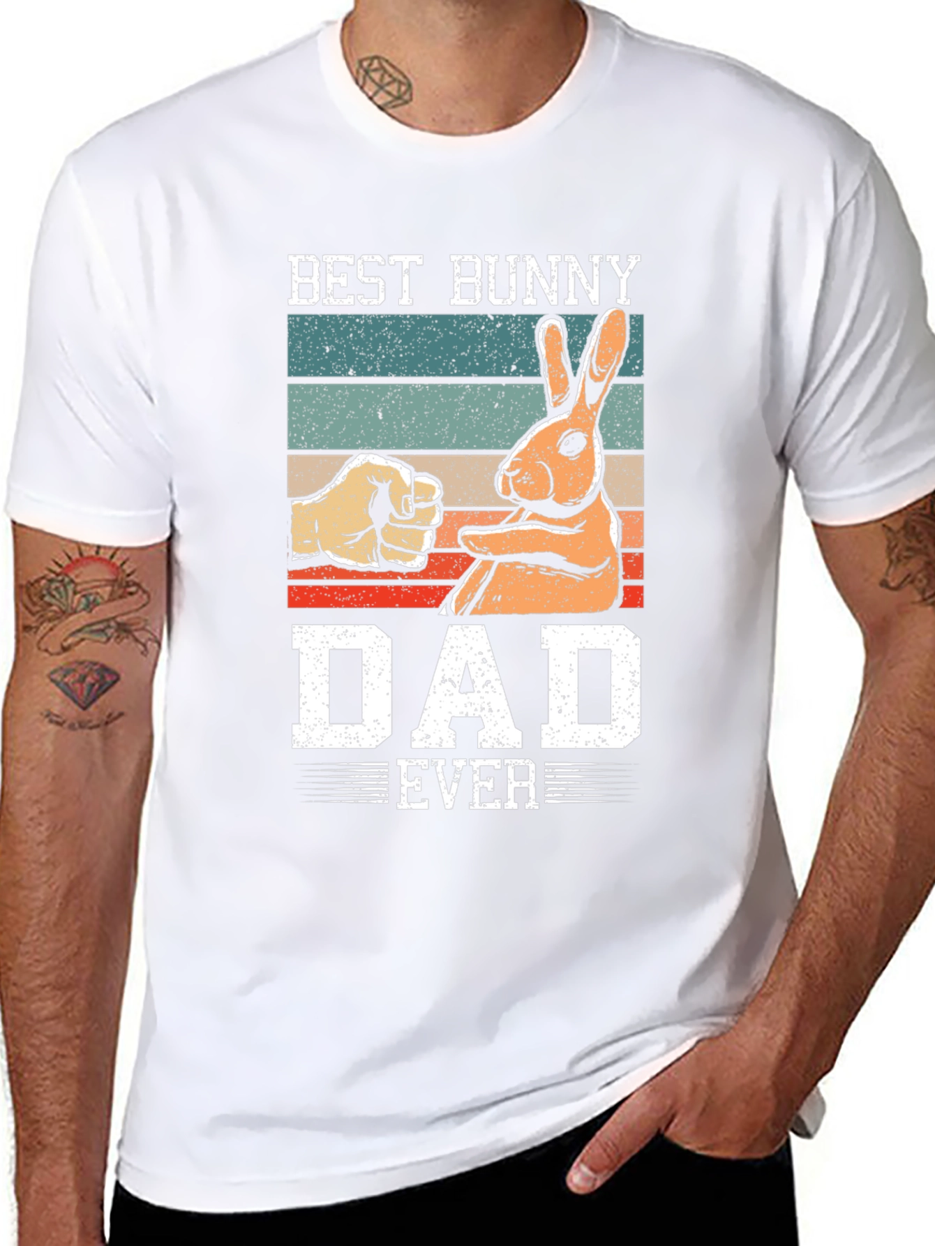 Best Bunny Dad Ever Graphic T-Shirt
