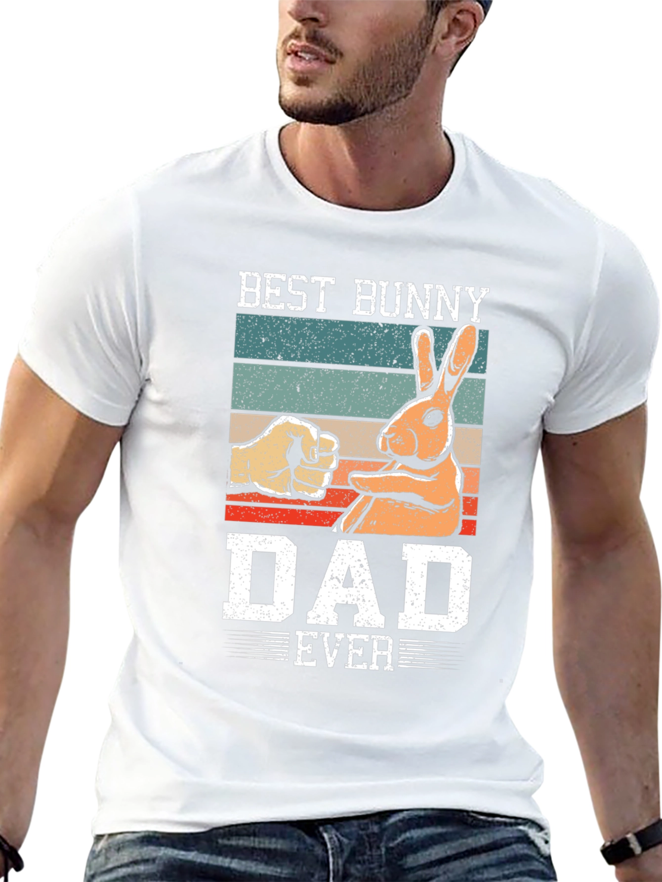 Best Bunny Dad Ever Graphic T-Shirt