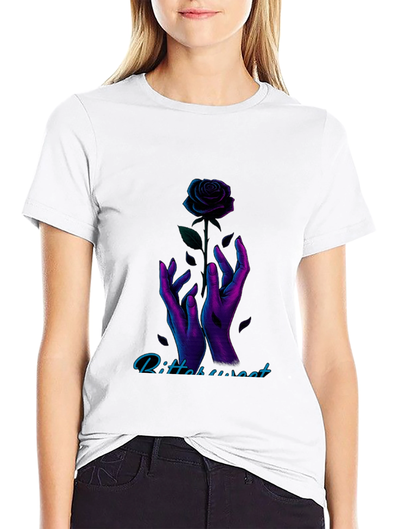 Bittersweet Rose Graphic Tee - Black