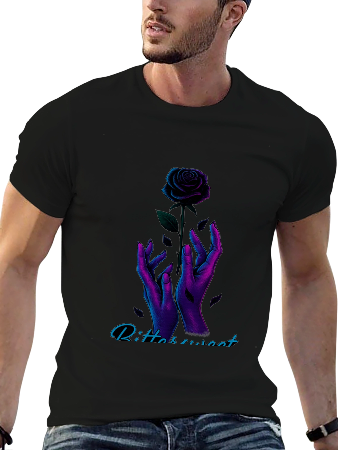 Bittersweet Rose Graphic Tee - Black